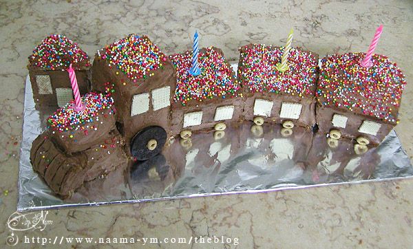עוגת יום הולדת בצורת רכבת