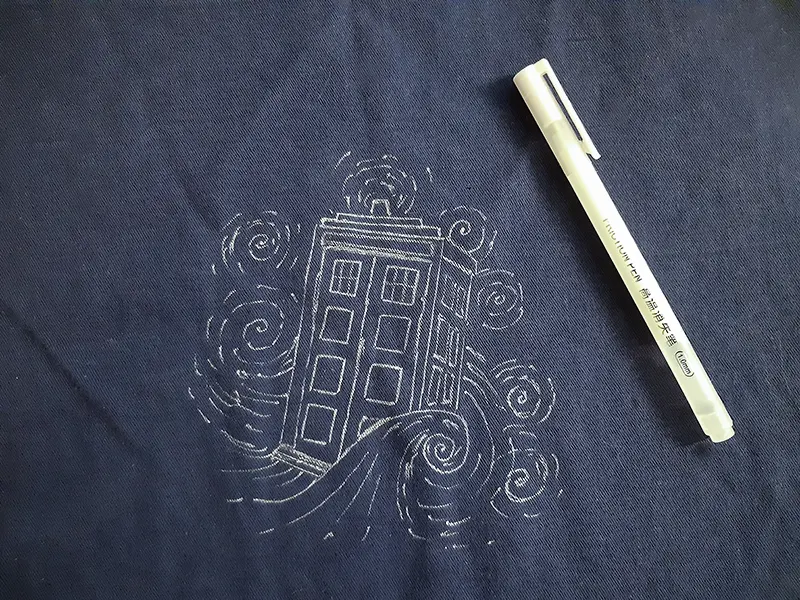 white markings on the fabric