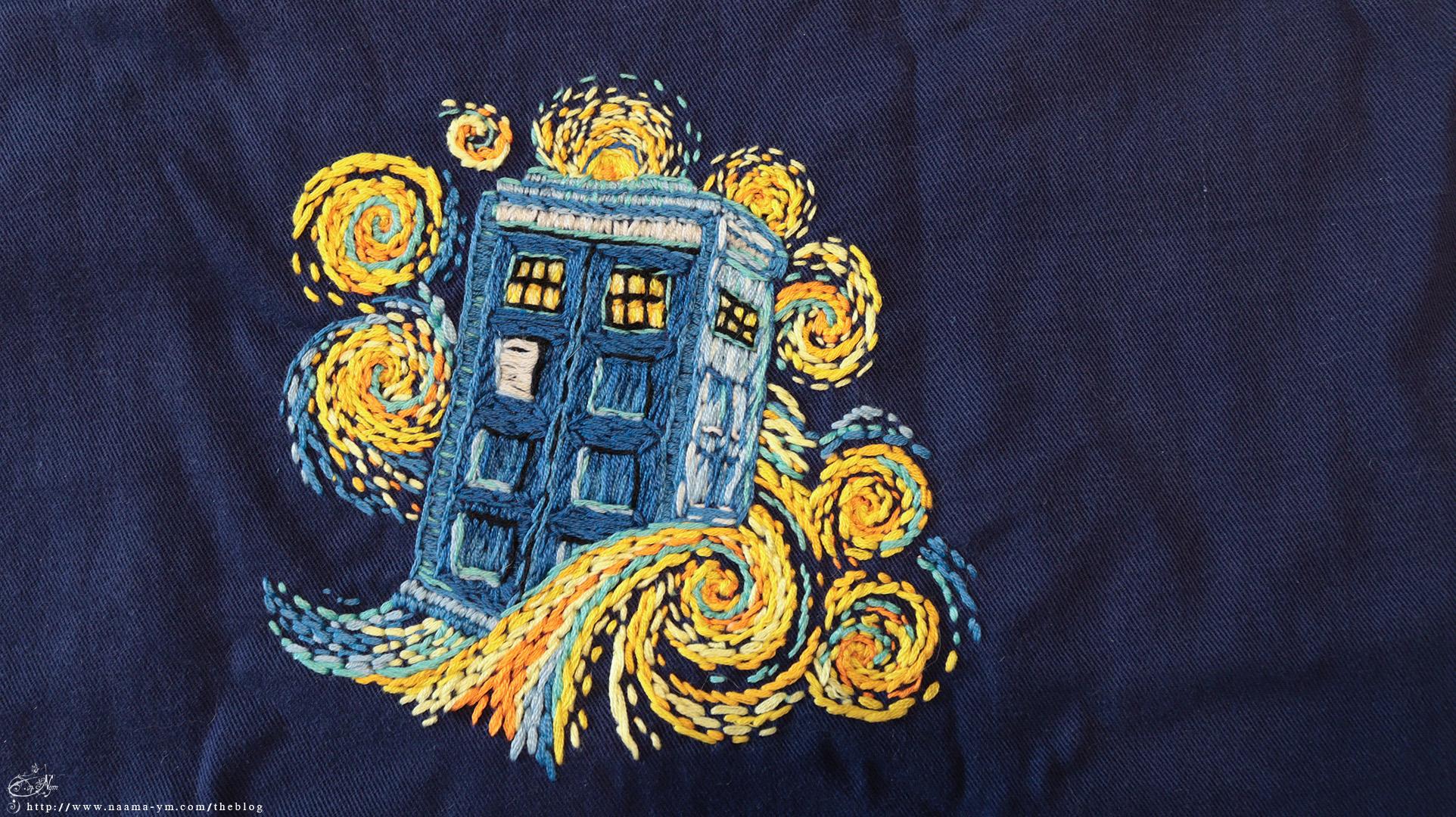 רקמה טארדיס בסגנון ואן גוך