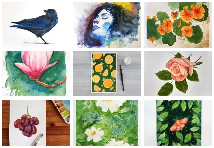 ציורים בצבעי מים